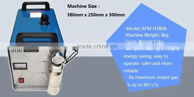 Portable Oxygen Hydrogen Water Welder Flame Polisher Polishing Machine 95L, Double Guns, 110V