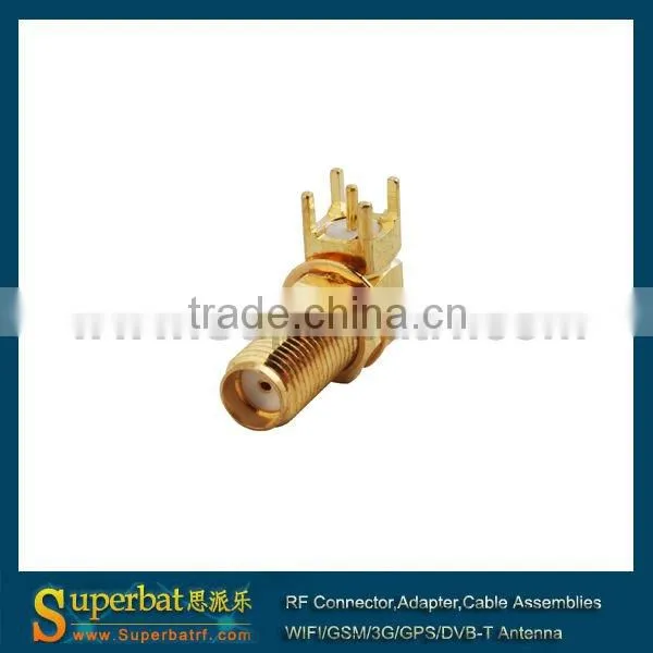 SMA thru hole Jack right angle PCB Mount long version