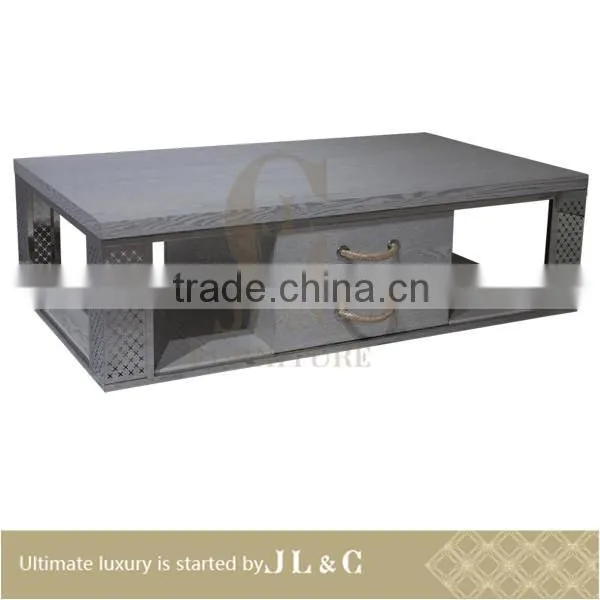 JT21-04 Coffee Table Starry Hollow Pattern Stainless Steel JL&C Luxury Home Furniture