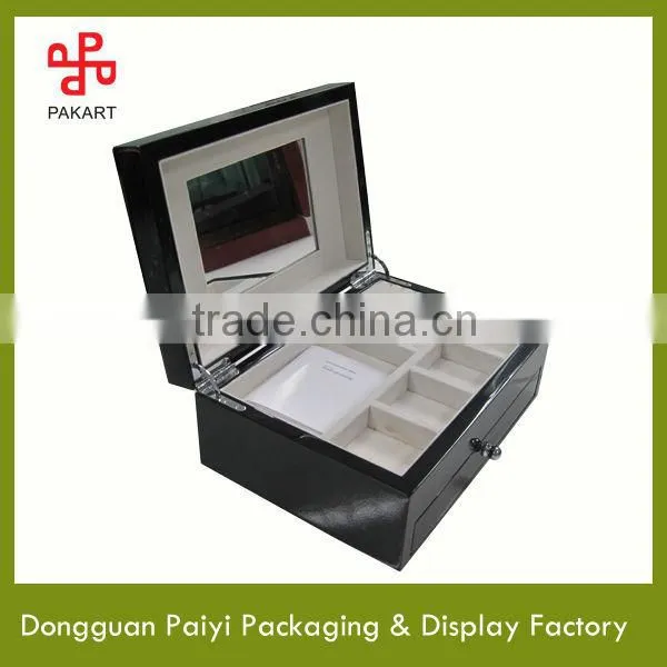 black wooden watch box