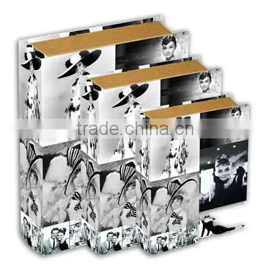 Vintage Decorative Canvas Printing Wooden Book