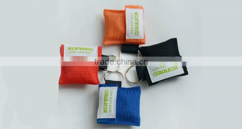 Disposable keyring cpr mask ,replacement cpr face shield latex free