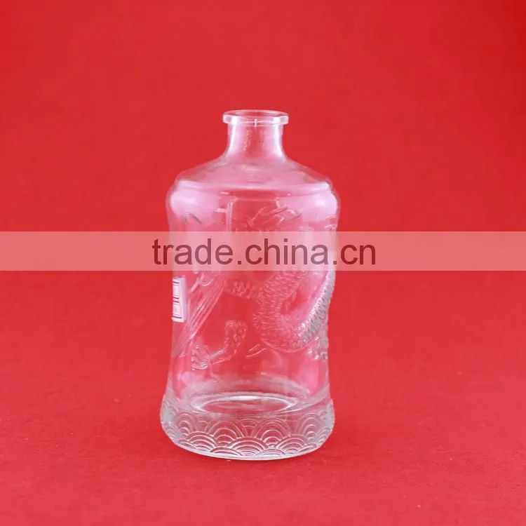 Wholesale good quality bulleitesd brandy bottles alcohol bottles frosted liquor 500ml spirit bottles