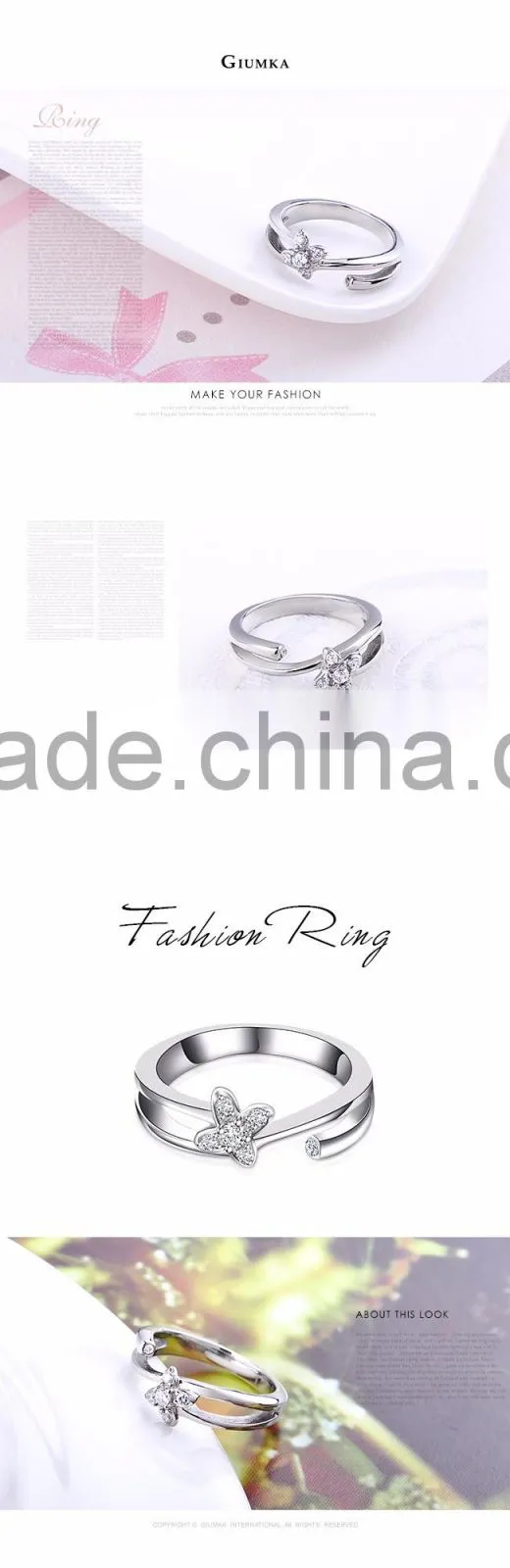 Stainless steel new design ladies finger ring