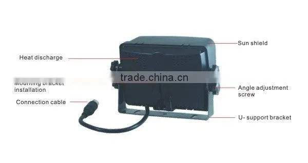 5 inch car safety system with touch button monitor