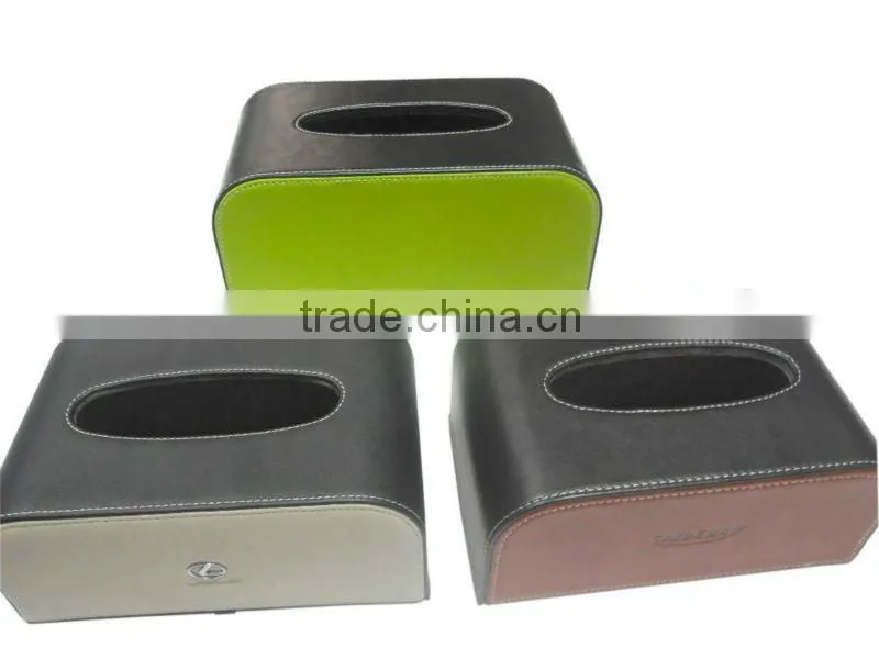 leather paper tissue/napkin box holder