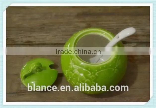 embossed porcelain flavour jar European style kitchen tool design