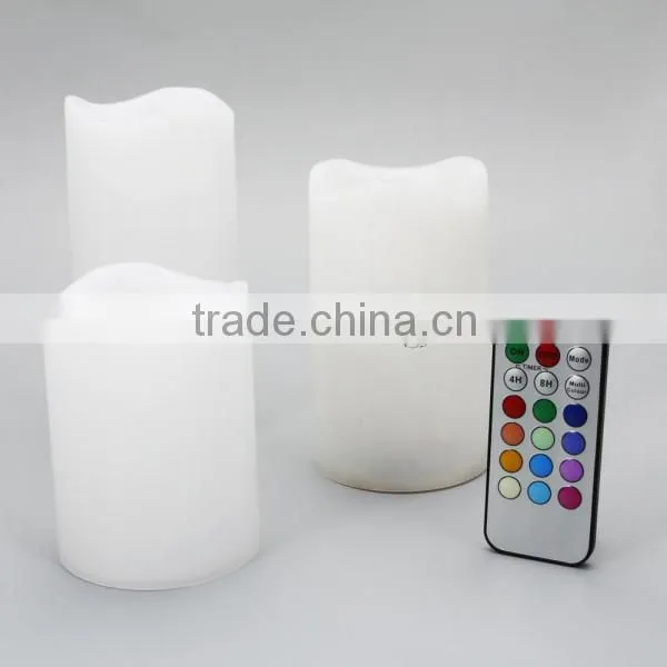 3Pcs Flameless LED Candle Light Colors Changing Candle with Remote Control