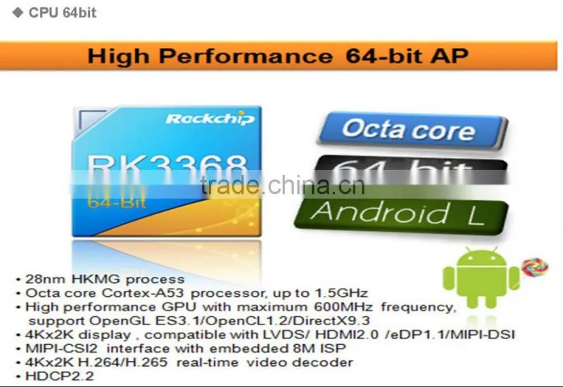 Original New arrival ! Android 5.1.1 RK3368 Octa Core Android TV Box I68 2G/8G 2.4G/5GHz WiFi h.265 4K smart kodi