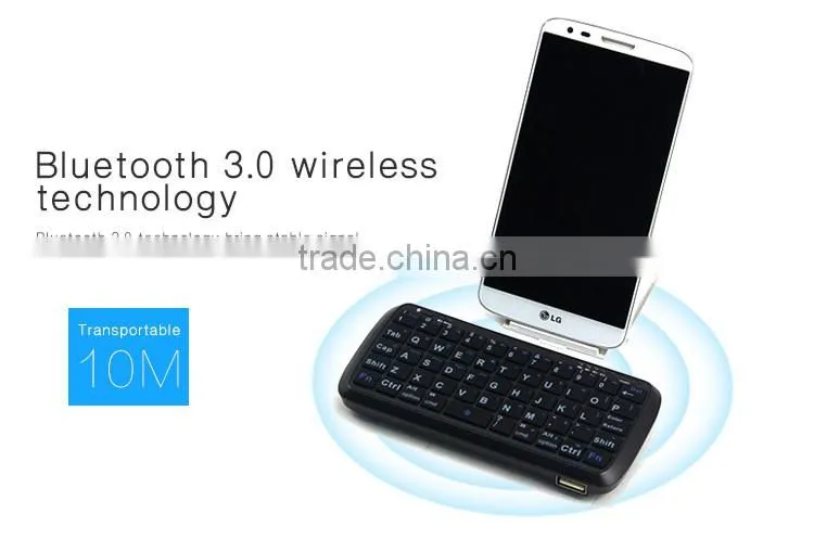 Wholesale 2 in 1 combo portable mini wireless bluetooth 3.0 qwerty gaming tablet keyboard with rechargeable 5000 mAh power bank