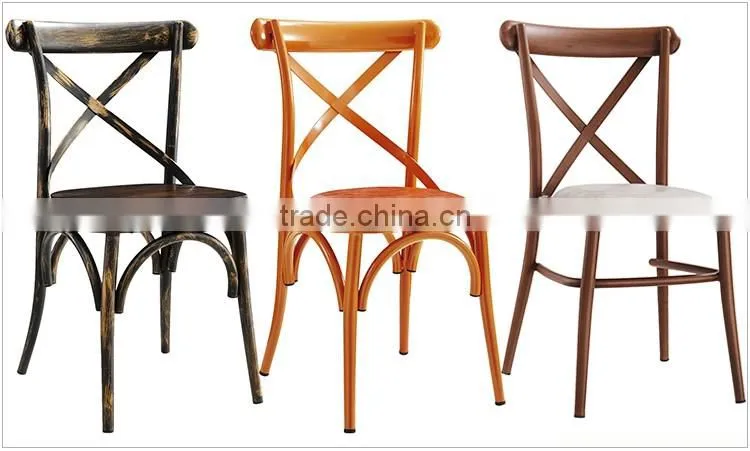 Wholesale Imitation wooden dining chair stackable aluminum bistro chair