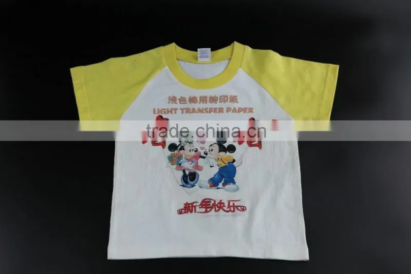Light t shirt heat transfer paper A4 size for cotton