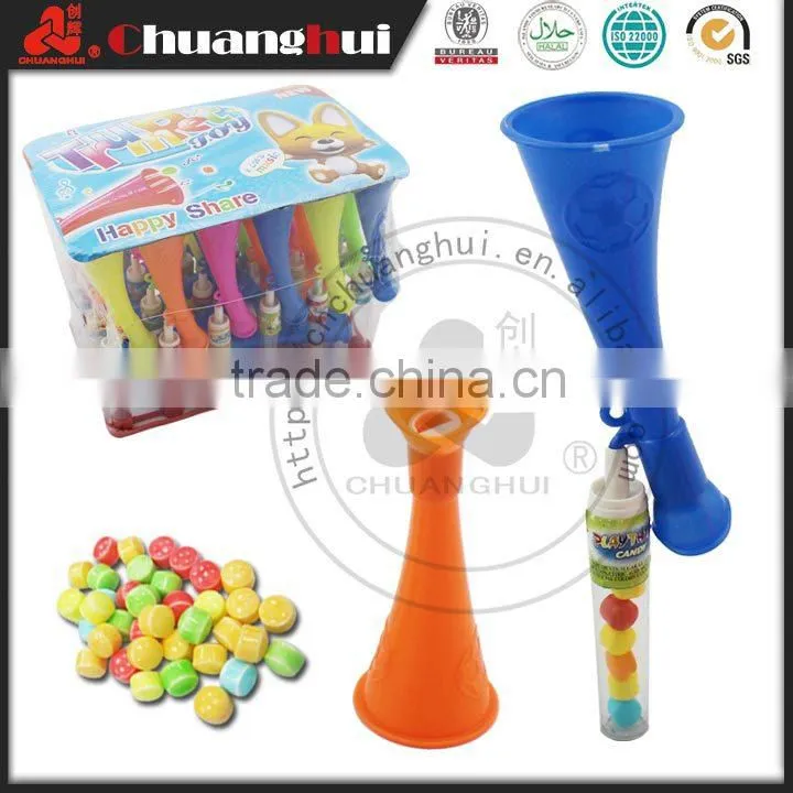 Plastic Trumpet Toy Candy With Bell Manufacture Factory