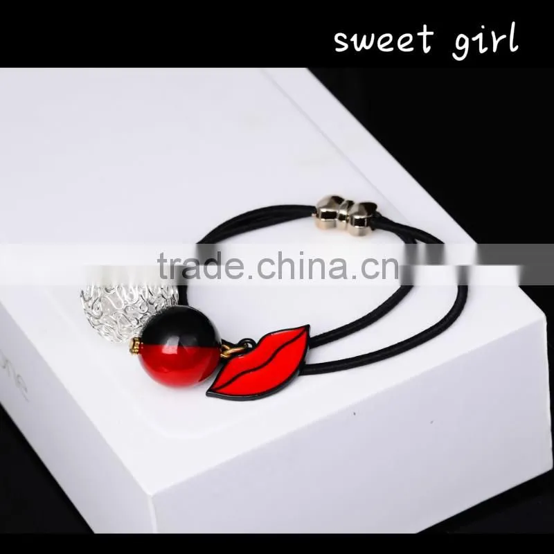 Popular elastic hair bands ties ponytail hair holder hair rope round shape-F32
