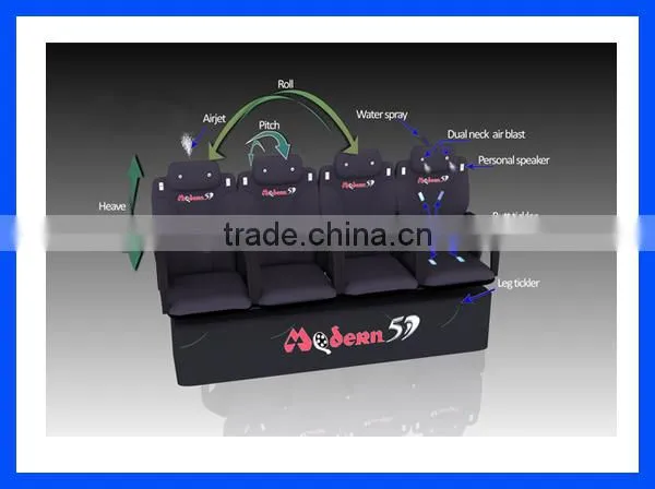 Newest 3d movies 5d cinema simulator for sale with motion chair, special effect