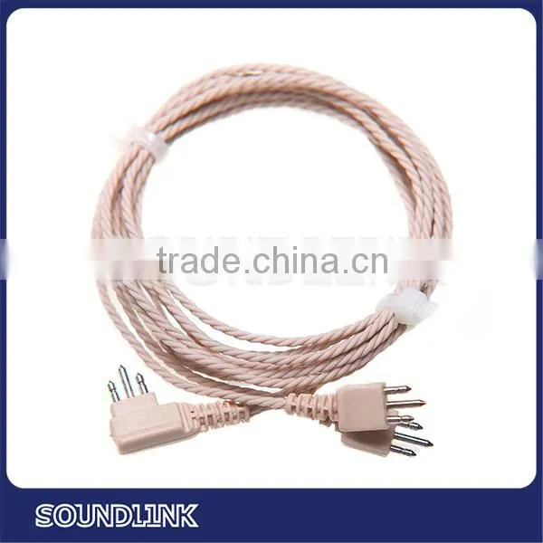 Hearing aid accessories standard beige 3 pin hearing aid cord