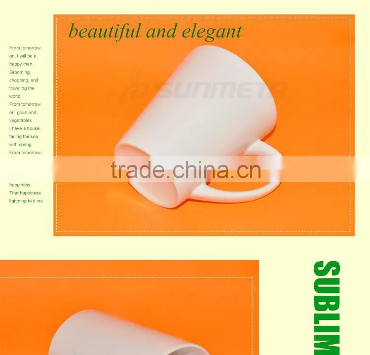 Sunmeta Hot Sale 12oz conical ceramic white sublimation mug