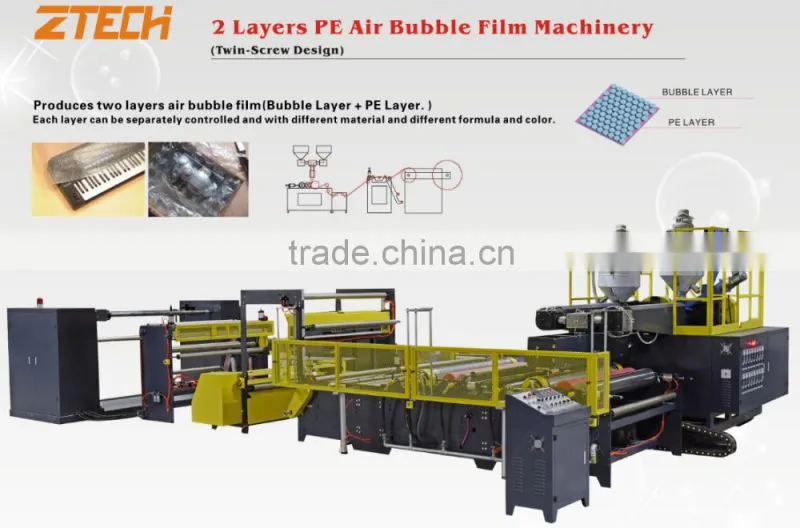LDPE twin screw air bubble film extrusion film machine