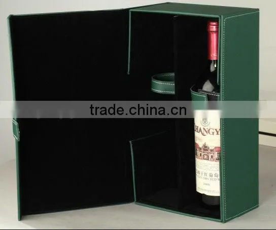 Portable high quality leather wine box