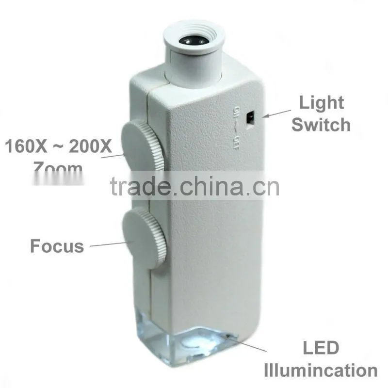 160x-200x Illuminating Pocket Microscope LED MG10081-1A