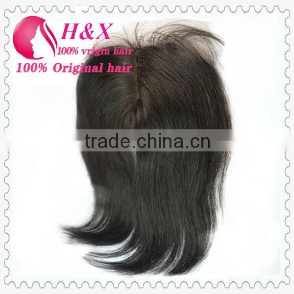 Middle parting 100% human wholesale silk lace closure hair