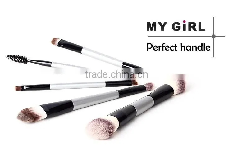 MY GIRL Cheapest Price Double End side Synthetic hair makeup brush set eyebrow brush blusher eyelash brush