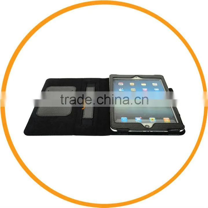 for iPad Mini Smart Case PU Leather Fold with Stylus Holder Hand Strap Black from Dailyetech