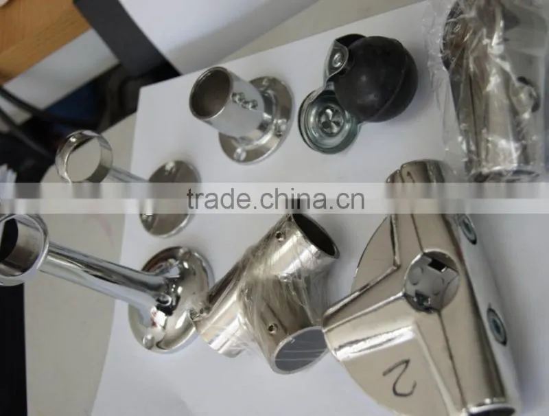 Chrome Metal 25mm Diameter Round Pipe Joint 4-Way