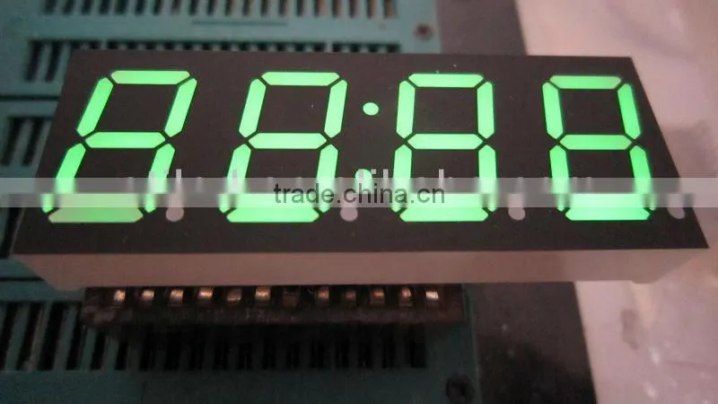 0.28 inch pure green four digit 7 segment LED display, 4 digit LED