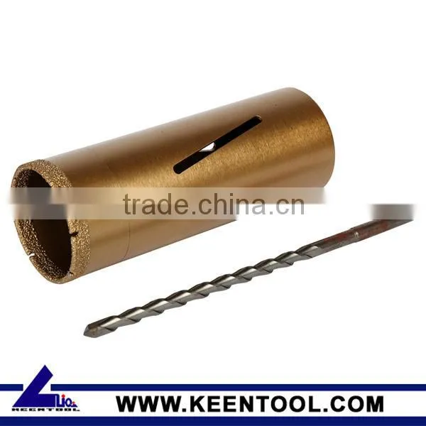 Vacuum brazed dry core drill for concrete