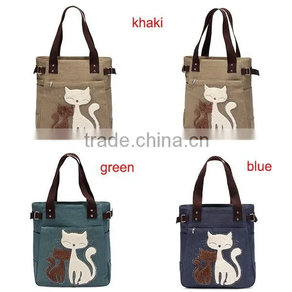 Top Quality Fashion Design Ladies Cotton Canvas Tote Bag Woman Shoulder Bags