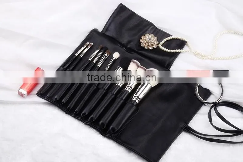 Top Grade Copper Ferrule 10pcs Private Label Makeup Brush black, High Quality Private Label Makeup Brush black
