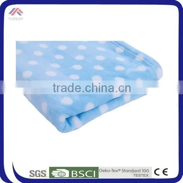 Blue Printed Dot Fleece Blanket Soft Touch Kids Blanket