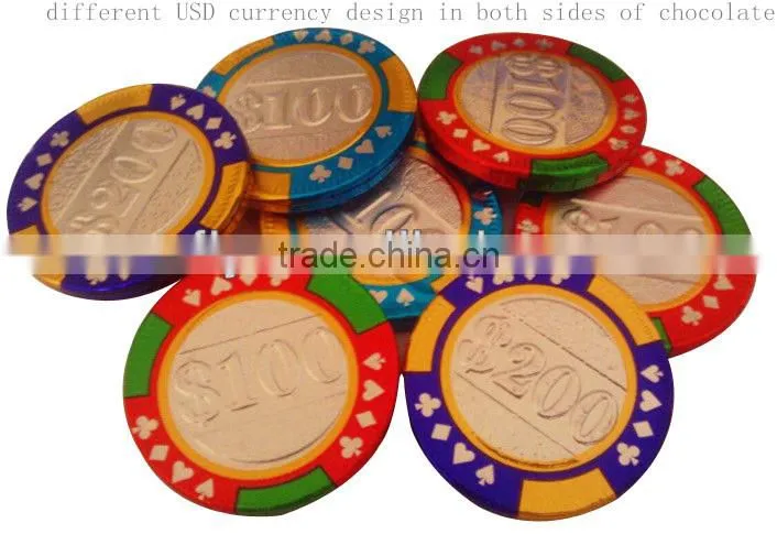 Bulk Chocolate Chips Choco Coin Candy With Casinos Pattern Design