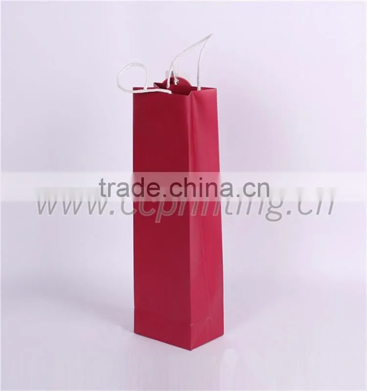 Plain Red Kraft Paper Shopping Bag for Christmas Gift