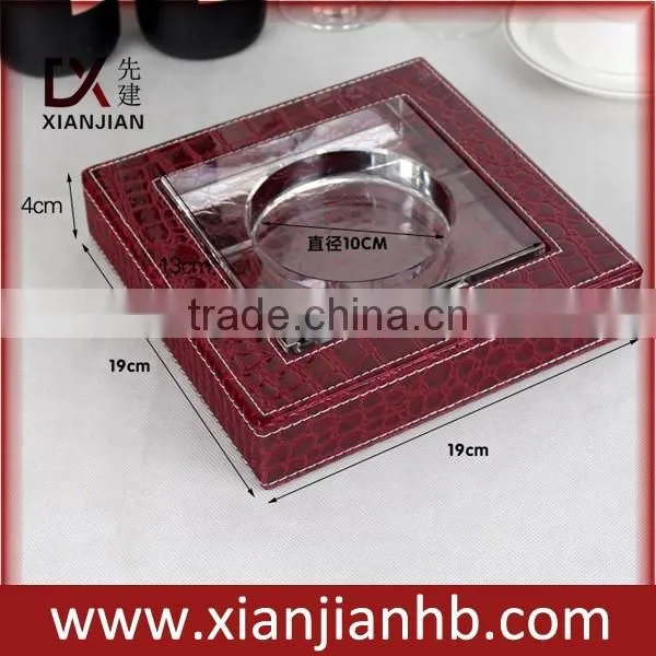 Custom Made Hotel Home PU Leather Ashtrays Holders (XJJD19)