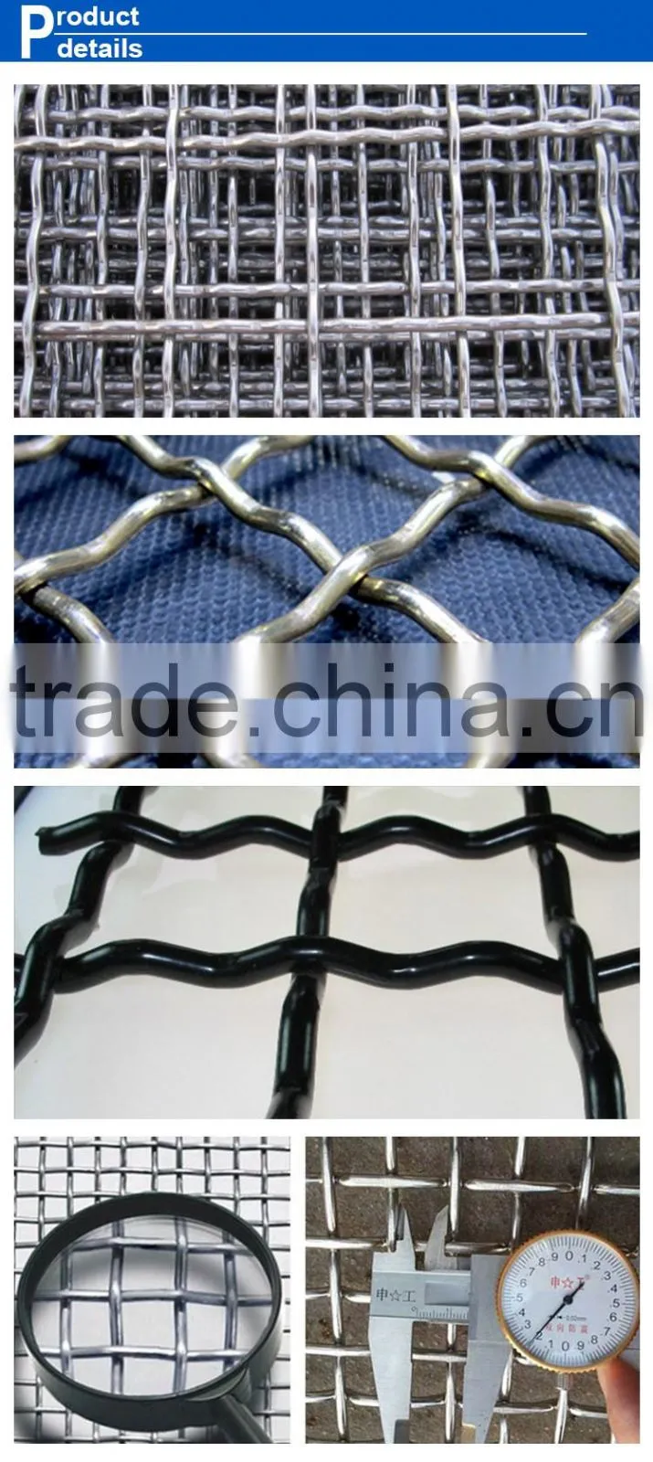 Hot dipped galvanized crimped wire mesh/Stainless steel wire screen