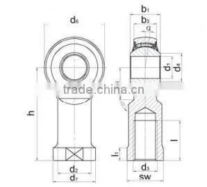 Heavy duty rod ends with integral self-aligning bearing, BIF..K2