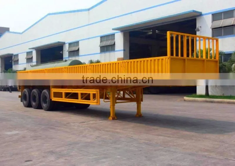 2015Top Ranking Tri-axle Flatbed Trailer / Side Wall Semi Trailer / Side Panels Detachable