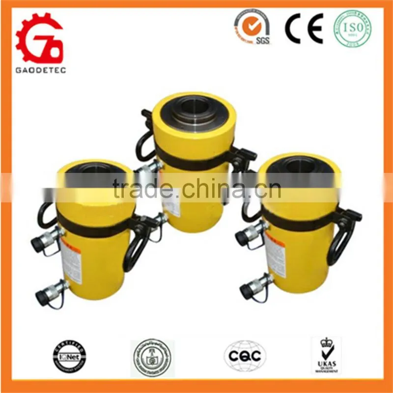 Double Acting Relief Valves Hollow Plunger Compact Hydraulic Jack