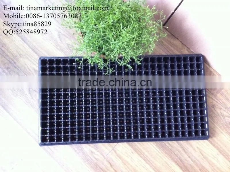 PS Material Plastic Plant Nursery Seedling Black Hole Tray 288 cell with different thickness