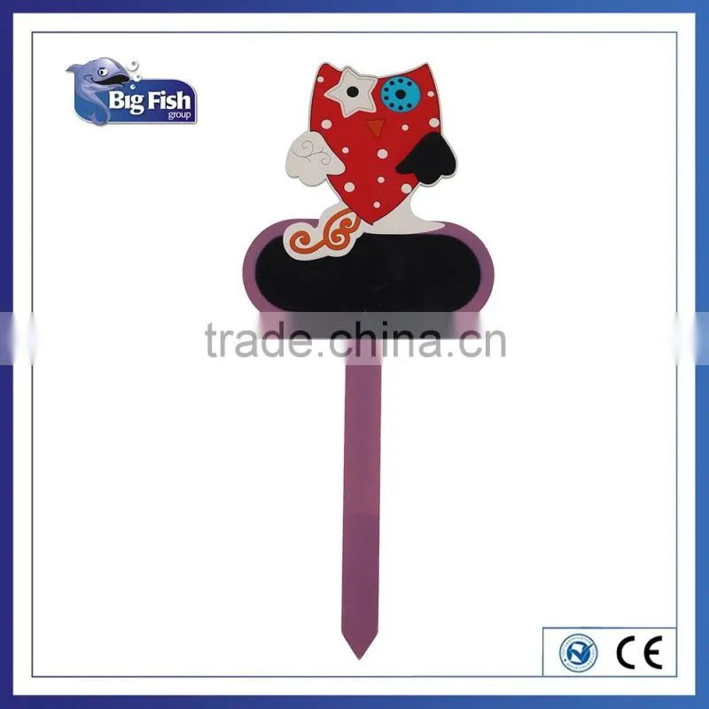 owl shaped Wood Stakes Chalkboard Plant Tag Blackboard for Home and Garden