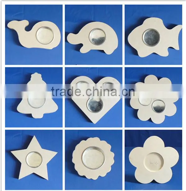 2015 new arrive pentagram shaped decorative art wooden 2 candle holders