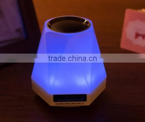 Colorful dazzle LED light Mini Crack bluetooth speaker with LED clock