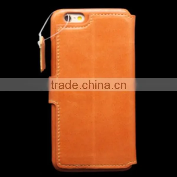 2017 Hot Sale Real Leather Mobile Phone Clamshell Holster For iPhone6