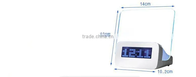 Creative LED Light Fluorescent Message Board Alarm Clock Digital
