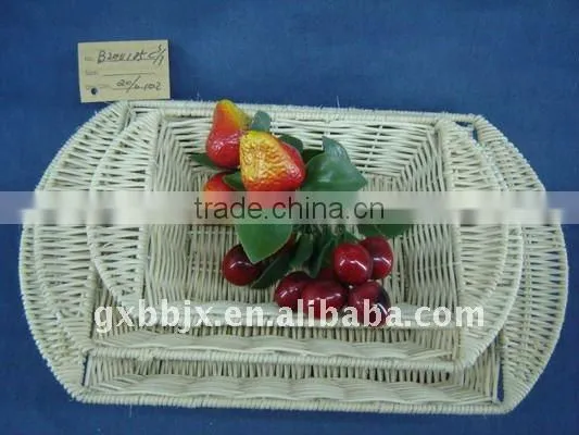 Rectangle rattan iron frame storage fruit tray