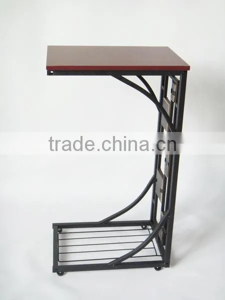 RH-4520 Living room Geometric Design Artificial Slate-Trimmed MDF top metal Sofa Side Table