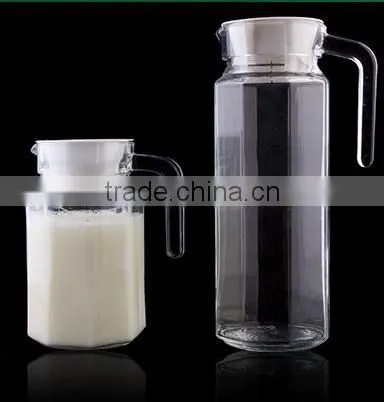 Hot summer 0.5L transparent high clear water octagonal glass pot