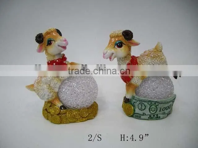 resin sheep for Russia new year ornaments